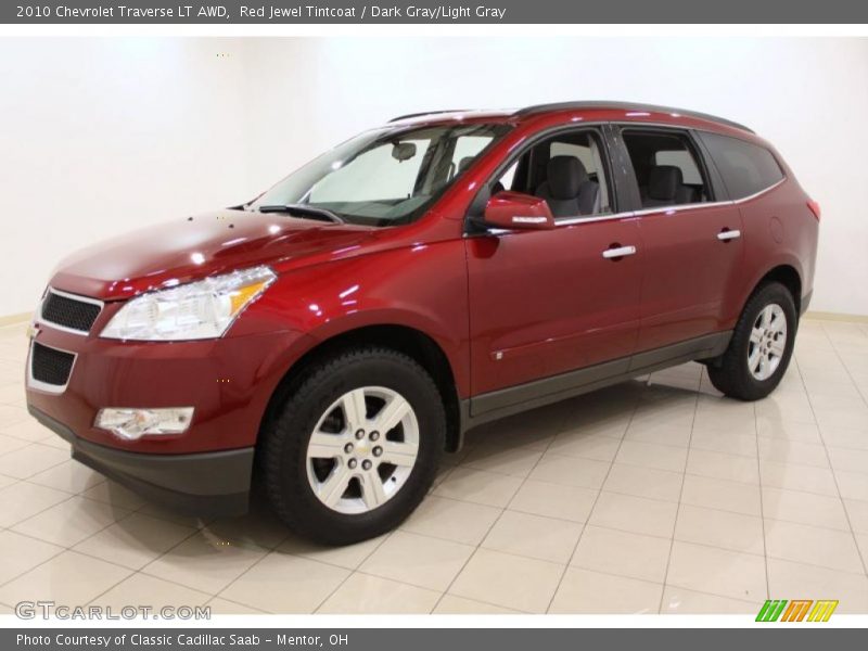 Red Jewel Tintcoat / Dark Gray/Light Gray 2010 Chevrolet Traverse LT AWD