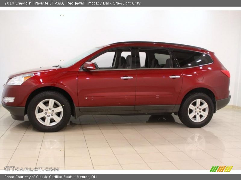 Red Jewel Tintcoat / Dark Gray/Light Gray 2010 Chevrolet Traverse LT AWD