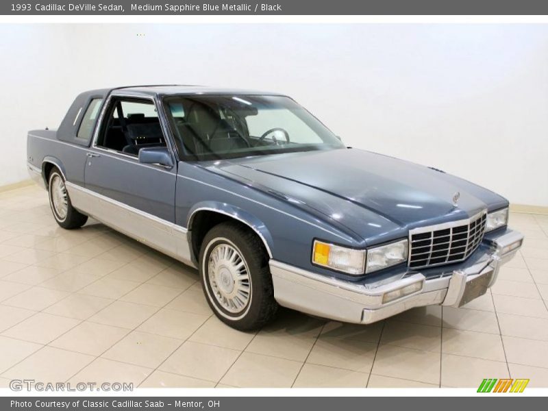 Medium Sapphire Blue Metallic / Black 1993 Cadillac DeVille Sedan