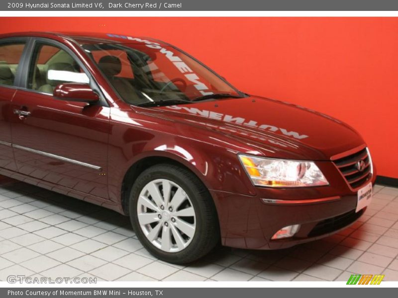 Dark Cherry Red / Camel 2009 Hyundai Sonata Limited V6