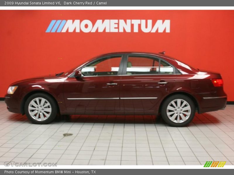 Dark Cherry Red / Camel 2009 Hyundai Sonata Limited V6