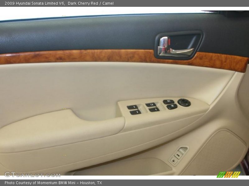 Dark Cherry Red / Camel 2009 Hyundai Sonata Limited V6