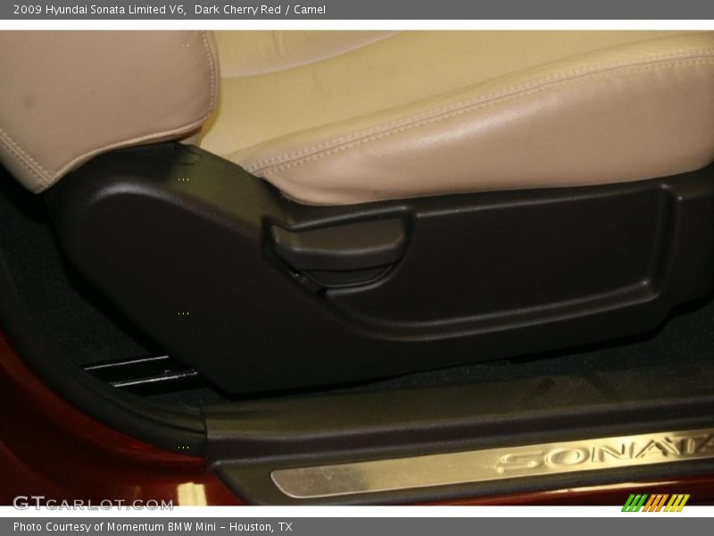 Dark Cherry Red / Camel 2009 Hyundai Sonata Limited V6