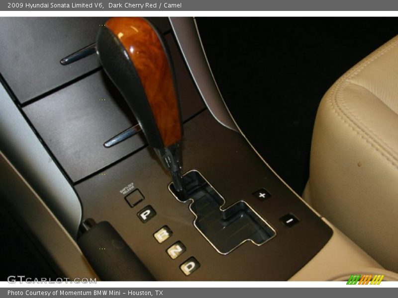 Dark Cherry Red / Camel 2009 Hyundai Sonata Limited V6