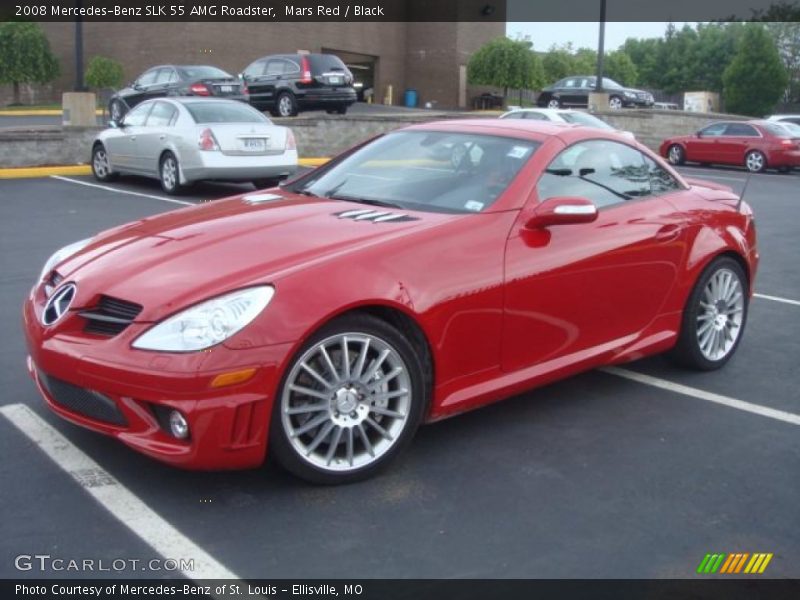 Mars Red / Black 2008 Mercedes-Benz SLK 55 AMG Roadster