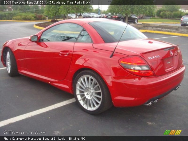 Mars Red / Black 2008 Mercedes-Benz SLK 55 AMG Roadster
