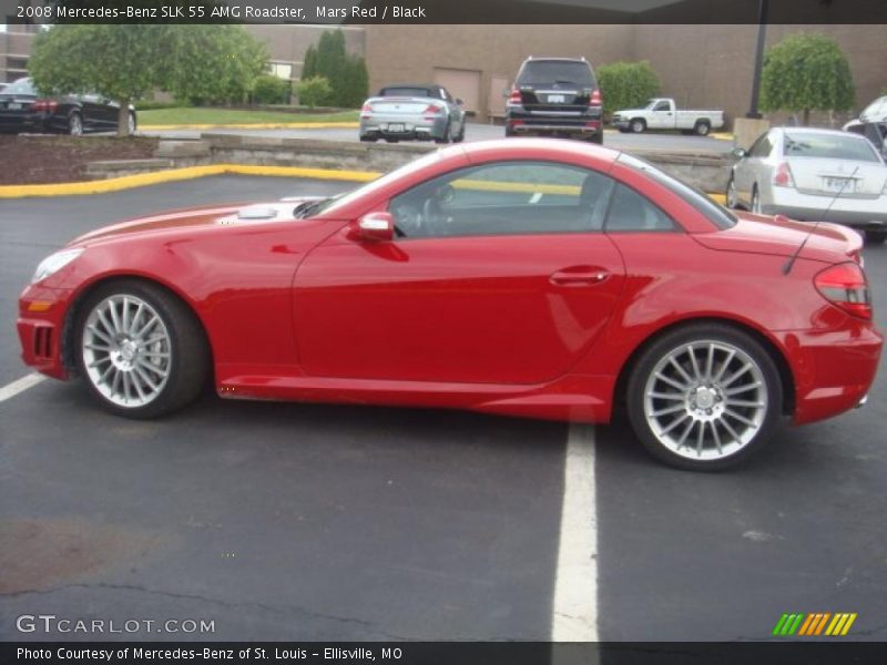 Mars Red / Black 2008 Mercedes-Benz SLK 55 AMG Roadster