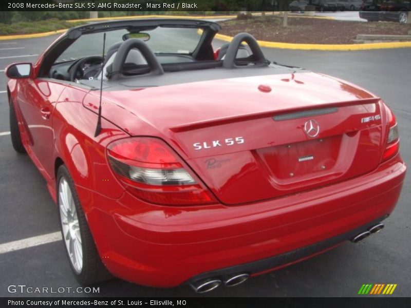 Mars Red / Black 2008 Mercedes-Benz SLK 55 AMG Roadster