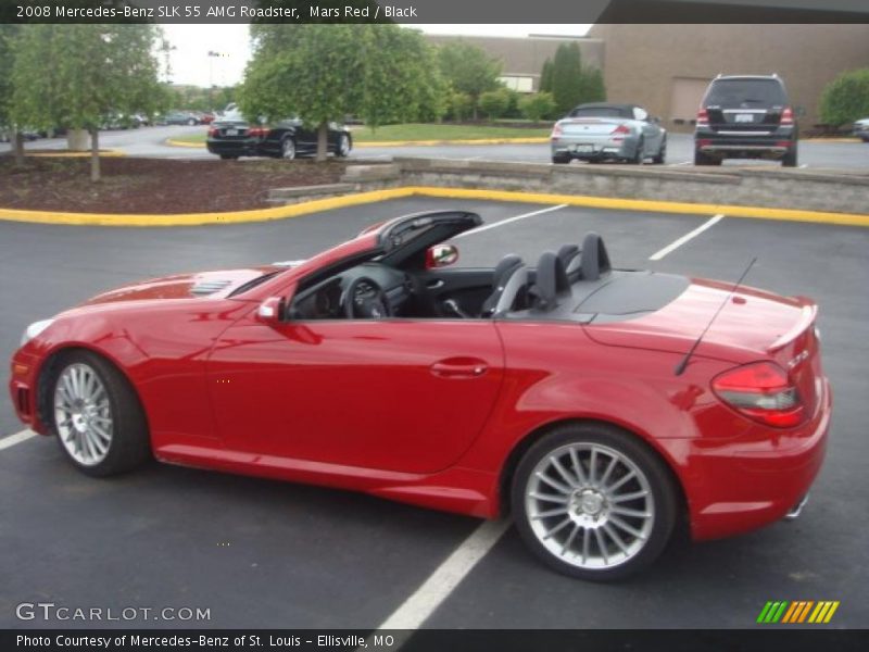 Mars Red / Black 2008 Mercedes-Benz SLK 55 AMG Roadster