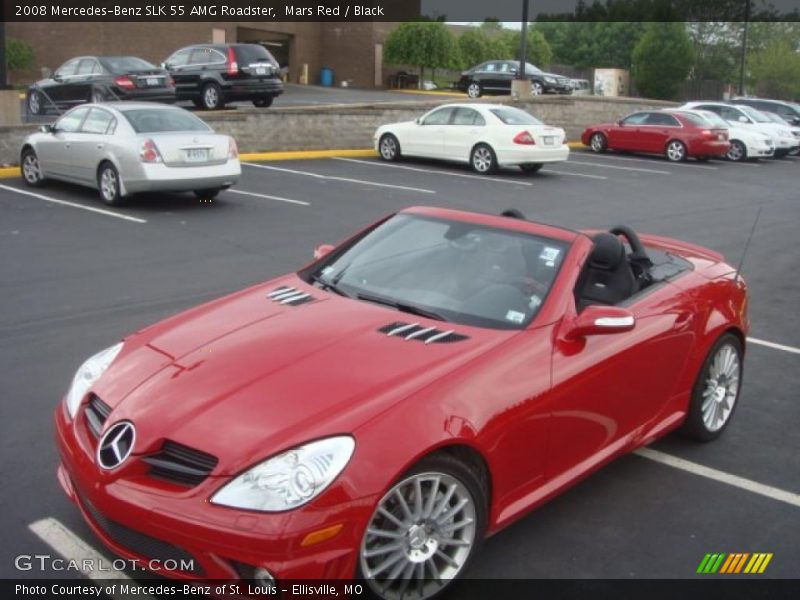 Mars Red / Black 2008 Mercedes-Benz SLK 55 AMG Roadster