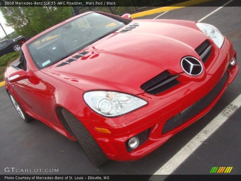 Mars Red / Black 2008 Mercedes-Benz SLK 55 AMG Roadster