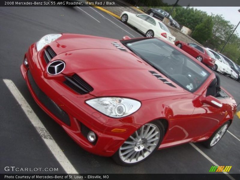 Mars Red / Black 2008 Mercedes-Benz SLK 55 AMG Roadster