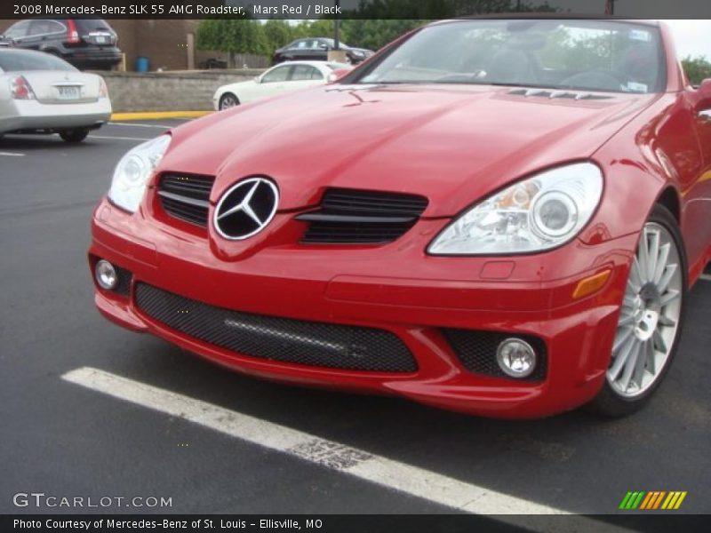 Mars Red / Black 2008 Mercedes-Benz SLK 55 AMG Roadster