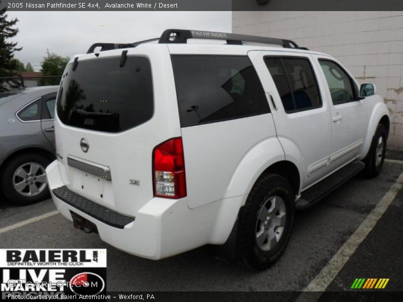 Avalanche White / Desert 2005 Nissan Pathfinder SE 4x4