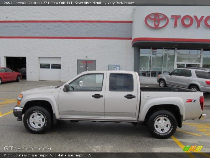 Silver Birch Metallic / Very Dark Pewter 2004 Chevrolet Colorado Z71 Crew Cab 4x4