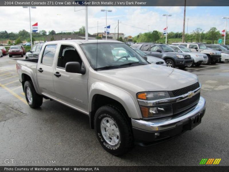 Silver Birch Metallic / Very Dark Pewter 2004 Chevrolet Colorado Z71 Crew Cab 4x4