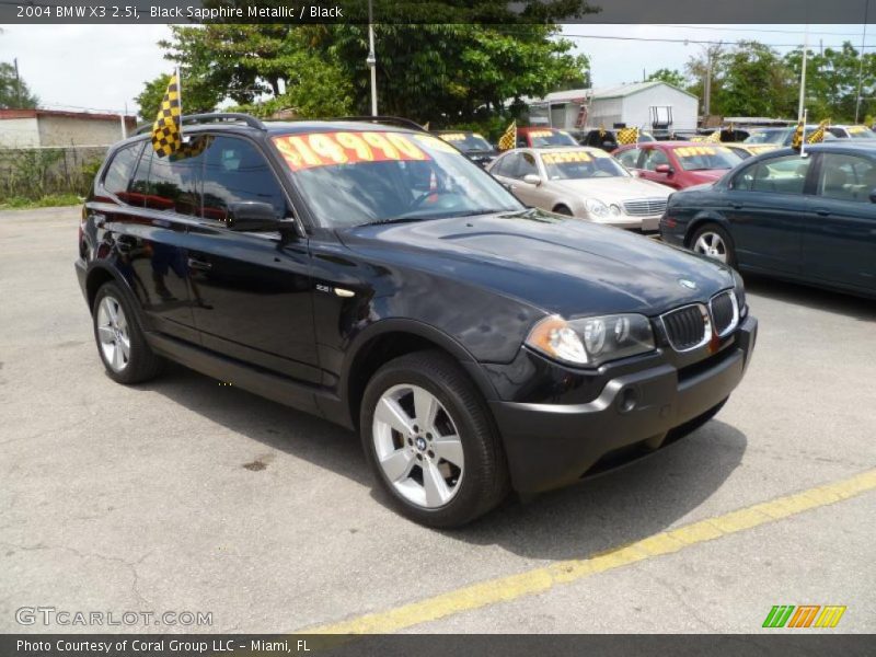 Black Sapphire Metallic / Black 2004 BMW X3 2.5i