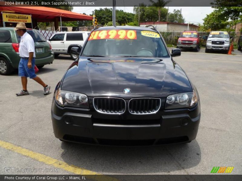 Black Sapphire Metallic / Black 2004 BMW X3 2.5i