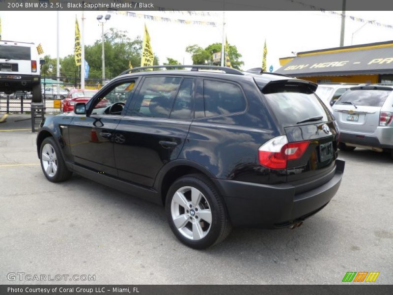 Black Sapphire Metallic / Black 2004 BMW X3 2.5i