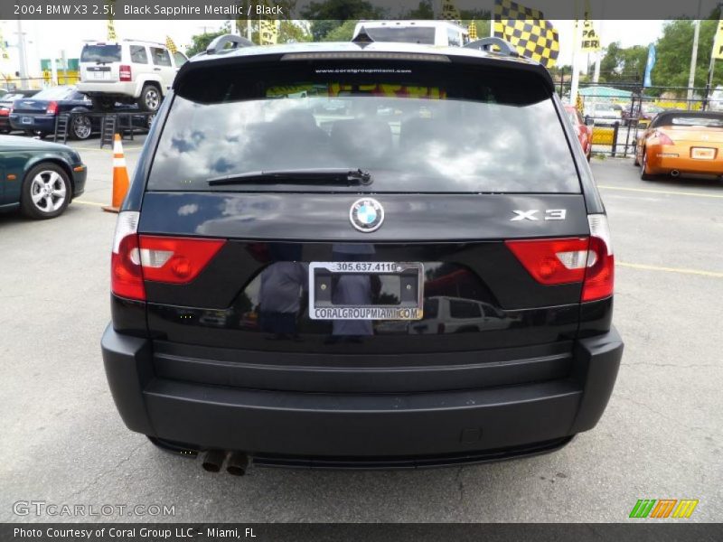 Black Sapphire Metallic / Black 2004 BMW X3 2.5i