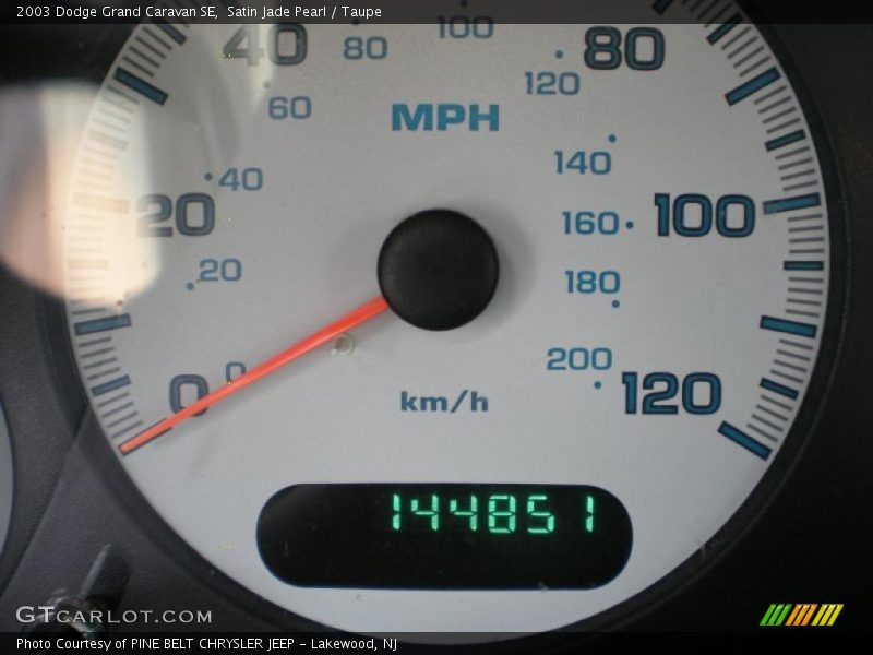 Satin Jade Pearl / Taupe 2003 Dodge Grand Caravan SE