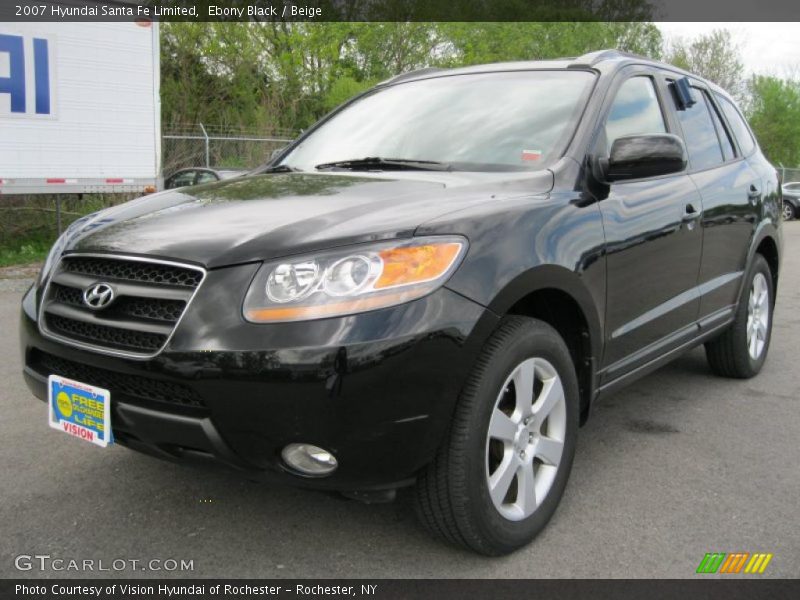 Ebony Black / Beige 2007 Hyundai Santa Fe Limited