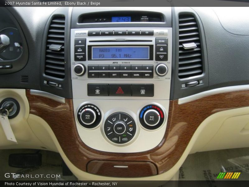 Ebony Black / Beige 2007 Hyundai Santa Fe Limited