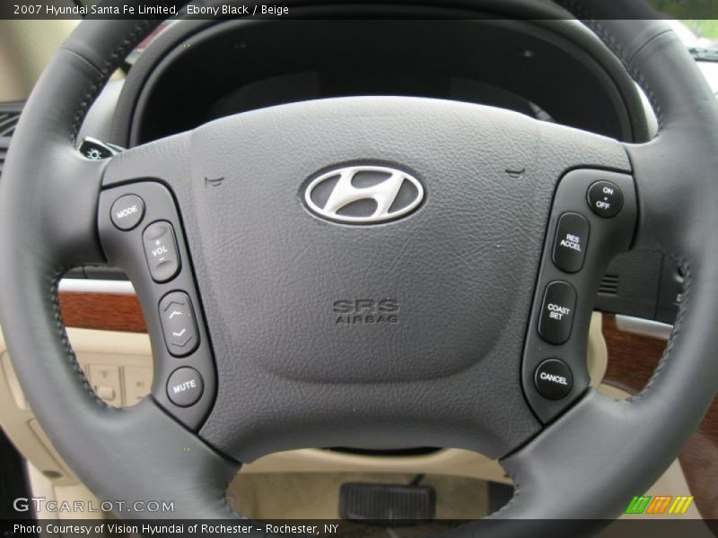 Ebony Black / Beige 2007 Hyundai Santa Fe Limited