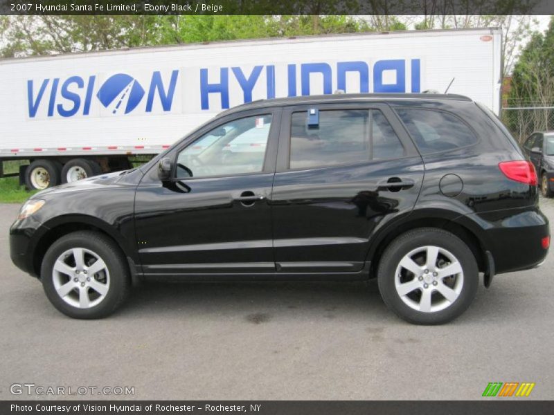 Ebony Black / Beige 2007 Hyundai Santa Fe Limited