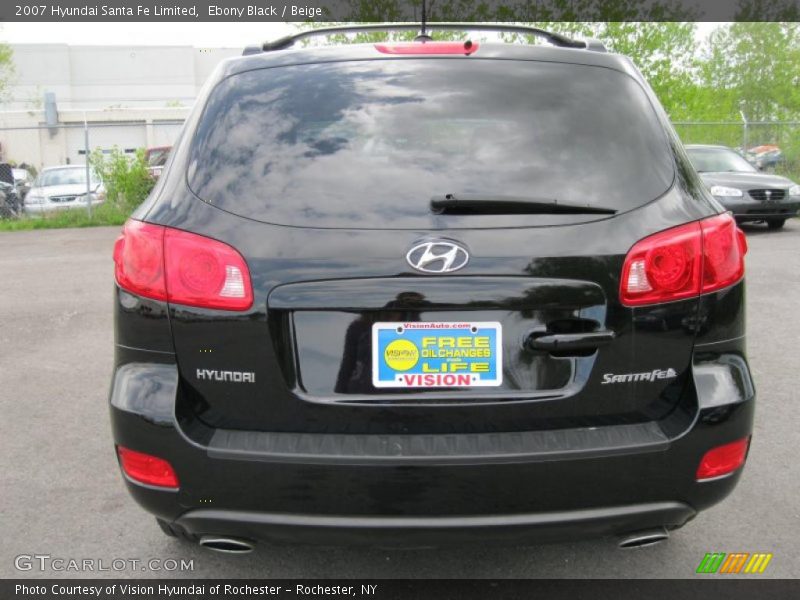 Ebony Black / Beige 2007 Hyundai Santa Fe Limited