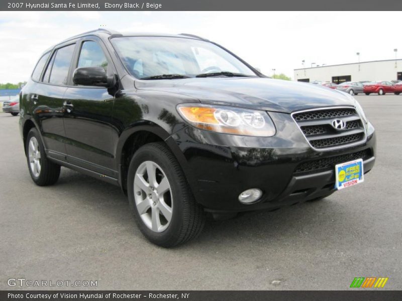 Ebony Black / Beige 2007 Hyundai Santa Fe Limited