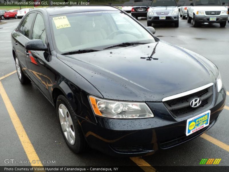 Deepwater Blue / Beige 2007 Hyundai Sonata GLS