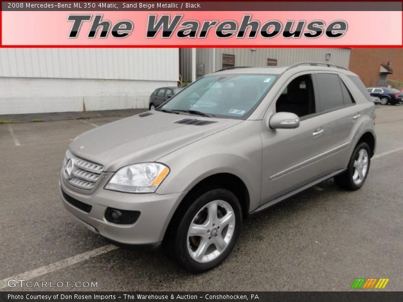 Sand Beige Metallic / Black 2008 Mercedes-Benz ML 350 4Matic