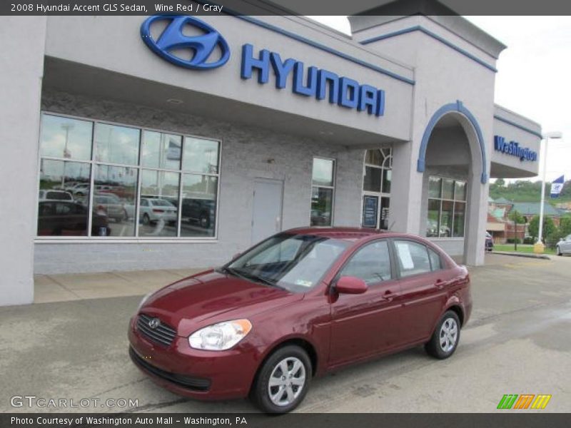 Wine Red / Gray 2008 Hyundai Accent GLS Sedan