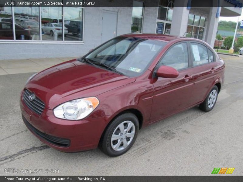 Wine Red / Gray 2008 Hyundai Accent GLS Sedan