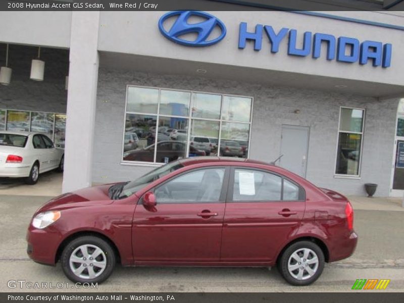 Wine Red / Gray 2008 Hyundai Accent GLS Sedan