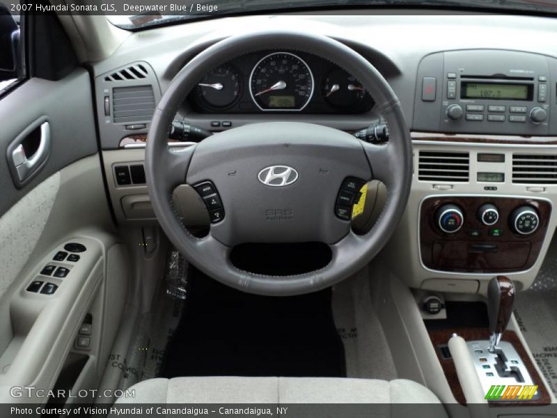 Deepwater Blue / Beige 2007 Hyundai Sonata GLS