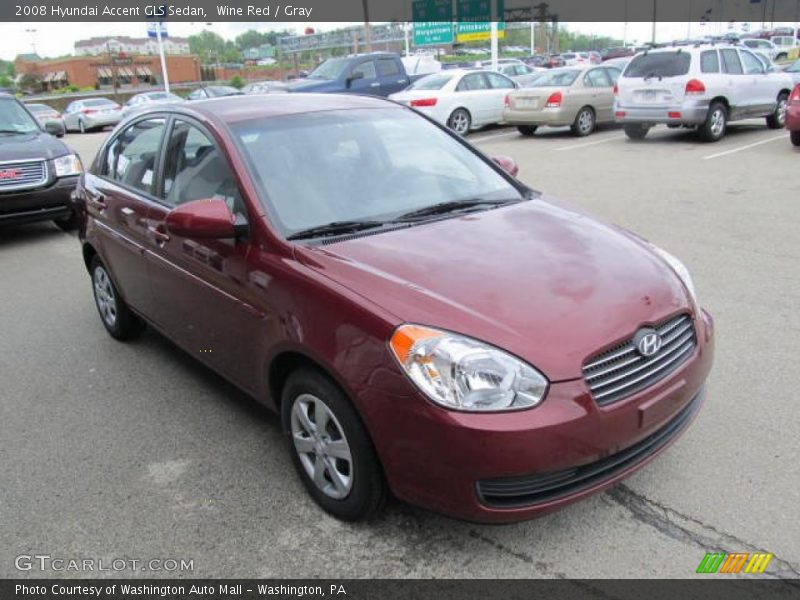 Wine Red / Gray 2008 Hyundai Accent GLS Sedan