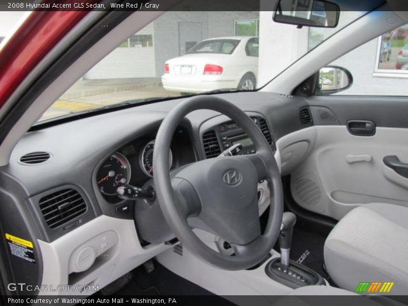 Wine Red / Gray 2008 Hyundai Accent GLS Sedan
