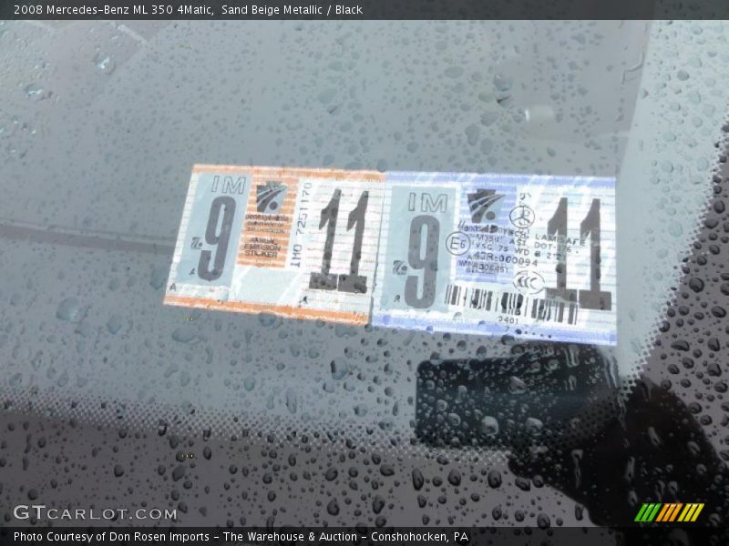 Sand Beige Metallic / Black 2008 Mercedes-Benz ML 350 4Matic