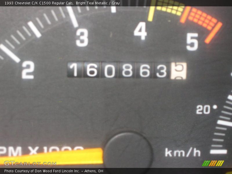 Bright Teal Metallic / Gray 1993 Chevrolet C/K C1500 Regular Cab