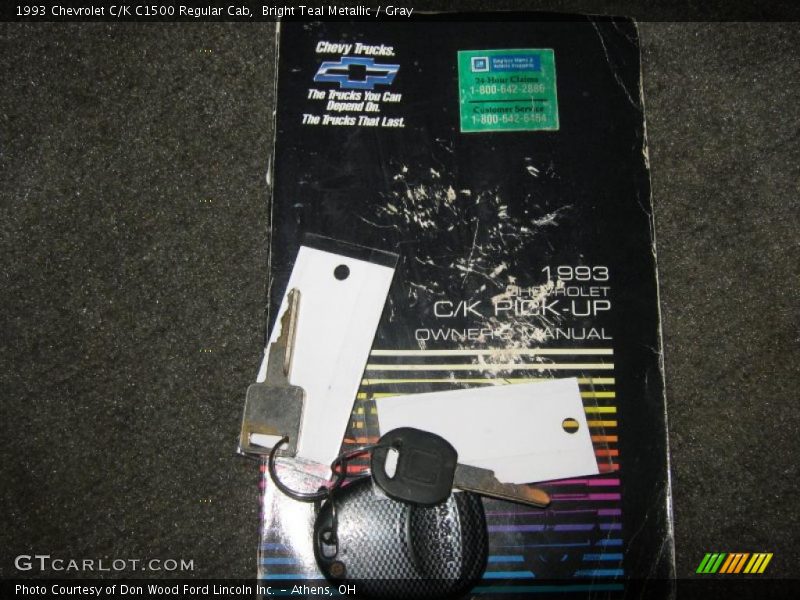 Bright Teal Metallic / Gray 1993 Chevrolet C/K C1500 Regular Cab