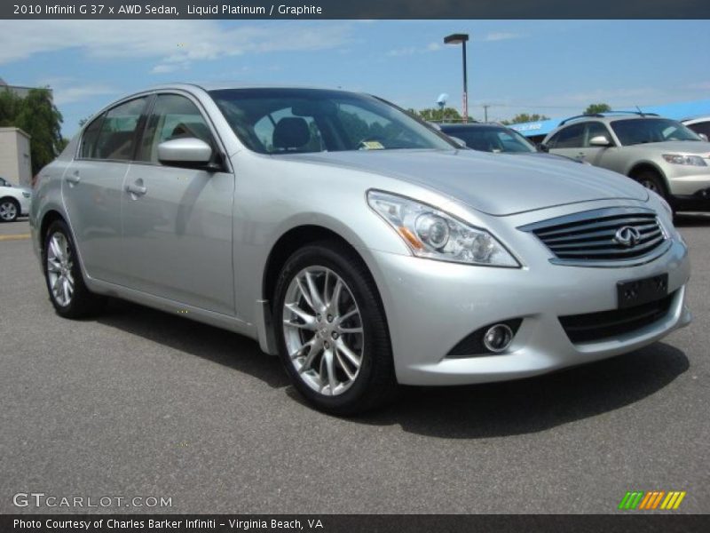 Front 3/4 View of 2010 G 37 x AWD Sedan