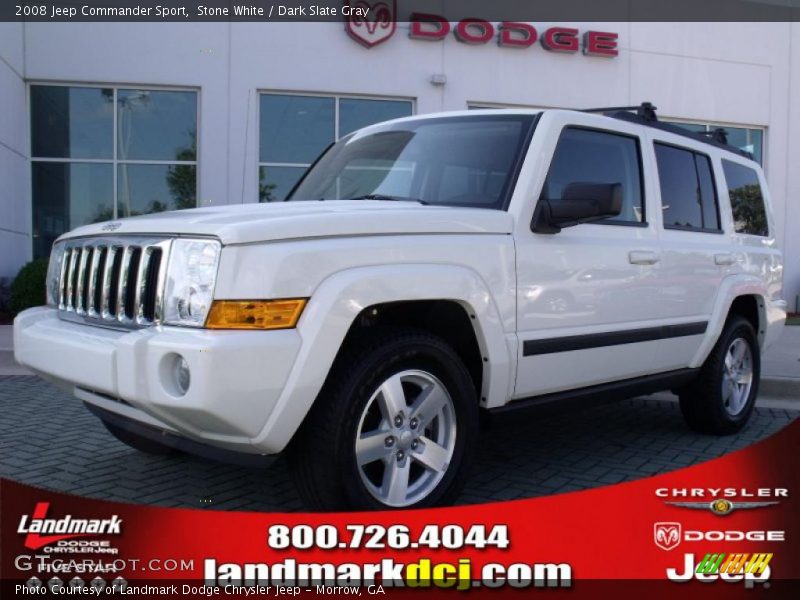 Stone White / Dark Slate Gray 2008 Jeep Commander Sport