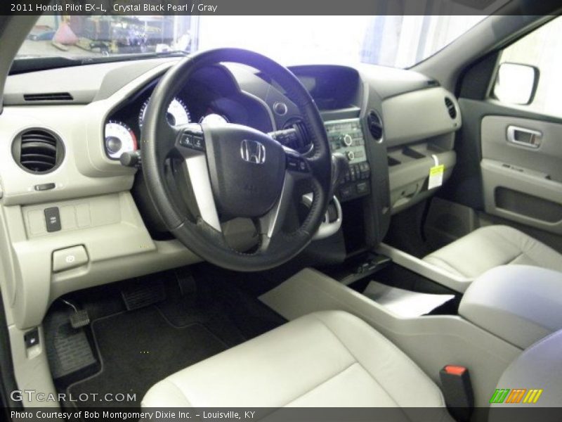 Crystal Black Pearl / Gray 2011 Honda Pilot EX-L