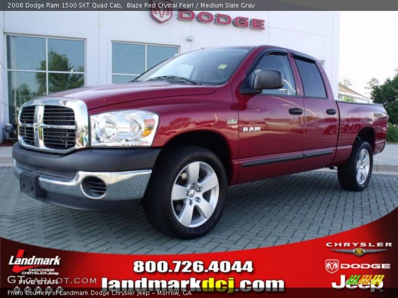 Blaze Red Crystal Pearl / Medium Slate Gray 2008 Dodge Ram 1500 SXT Quad Cab