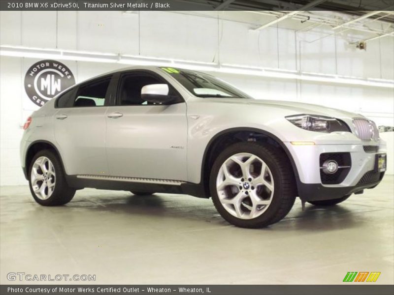 Titanium Silver Metallic / Black 2010 BMW X6 xDrive50i