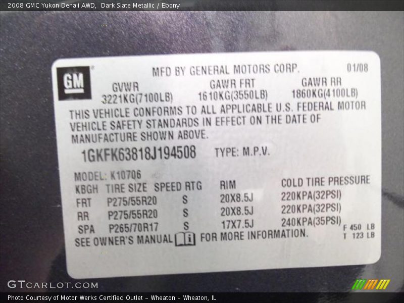 Dark Slate Metallic / Ebony 2008 GMC Yukon Denali AWD