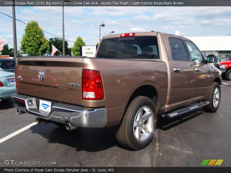 Austin Tan Pearl / Light Pebble Beige/Bark Brown 2009 Dodge Ram 1500 Big Horn Edition Crew Cab 4x4