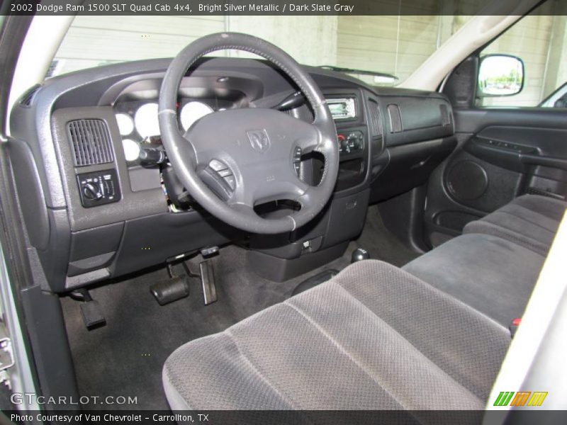 Bright Silver Metallic / Dark Slate Gray 2002 Dodge Ram 1500 SLT Quad Cab 4x4